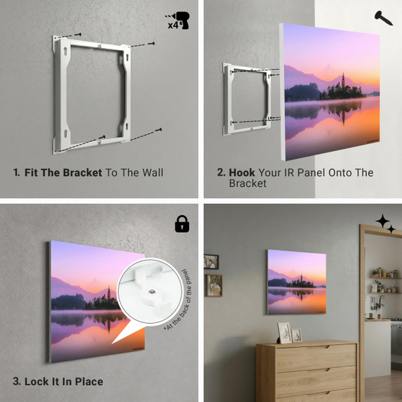 900W Dreamy Lake  Picture Prime Infrared Heating Panel 1200 x 600 - Electric Wall Panel Heater