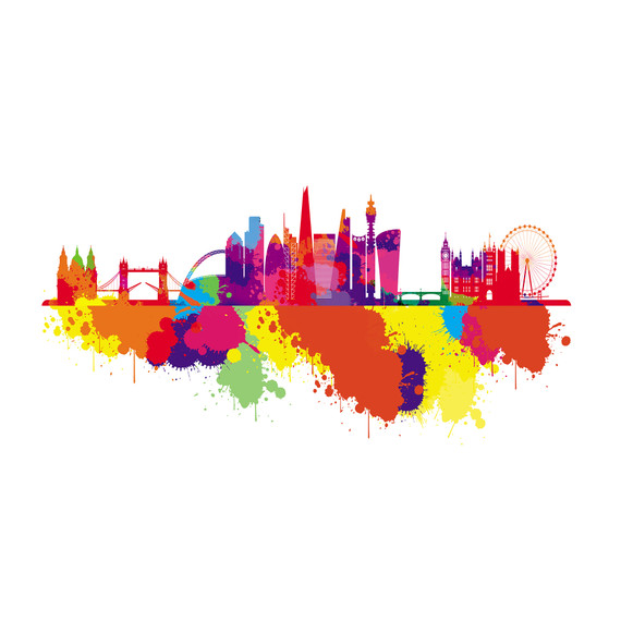 900W London Skyline Splash Picture Prime Infrared Heating Panel 1200 x 600 - Electric Wall Panel Heater