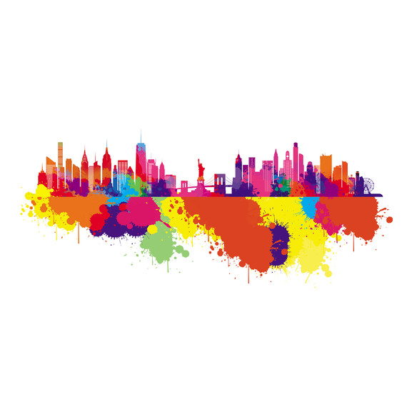 900W New York Skyline Splash Picture Prime Infrared Heating Panel 1200 x 600 - Electric Wall Panel Heater