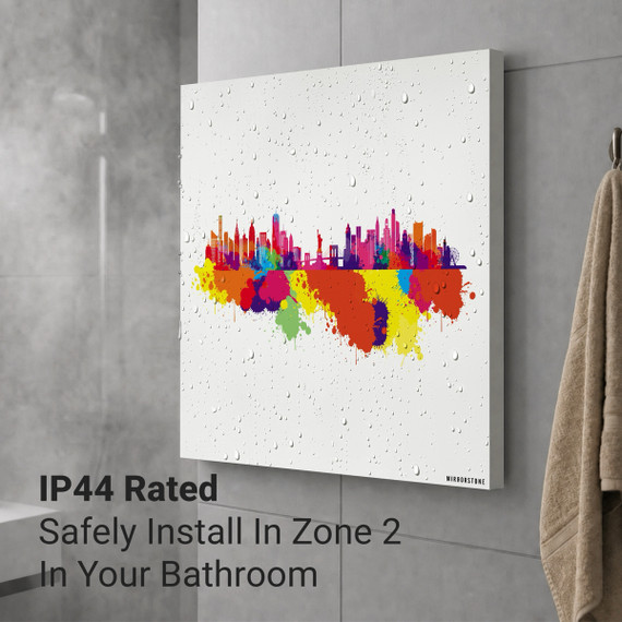 900W New York Skyline Splash Picture Prime Infrared Heating Panel 1200 x 600 - Electric Wall Panel Heater
