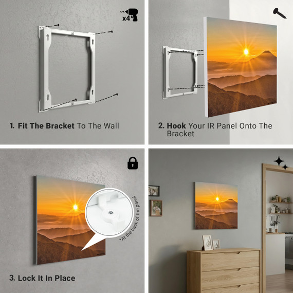 300W Sunset Mountains Picture Prime Infrared Heating Panel 600 x 400 - Electric Wall Panel Heater