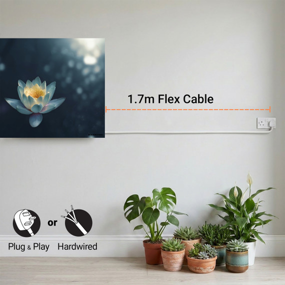 300W Pond Lilly Picture Prime Infrared Heating Panel 600 x 400 - Electric Wall Panel Heater