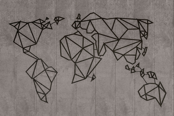 300W World Map Picture Prime Infrared Heating Panel 600 x 400 - Electric Wall Panel Heater