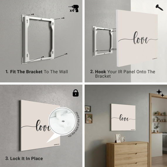 900W Love Picture Prime Infrared Heating Panel 1200 x 600 - Electric Wall Panel Heater