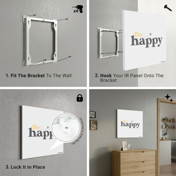 300W Be Happy Picture Prime Infrared Heating Panel 600 x 400 - Electric Wall Panel Heater