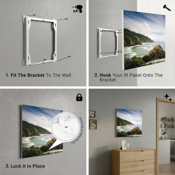 300W Coastal Beauty Picture Prime Infrared Heating Panel 600 x 400 - Electric Wall Panel Heater