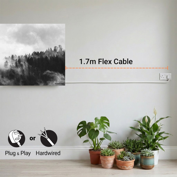 450W Clouded Trees Picture Prime Infrared Heating Panel 600 x 600 - Electric Wall Panel Heater
