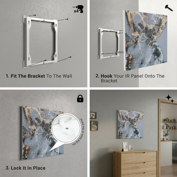 450W Arabella Picture Prime Infrared Heating Panel 600 x 600 - Electric Wall Panel Heater