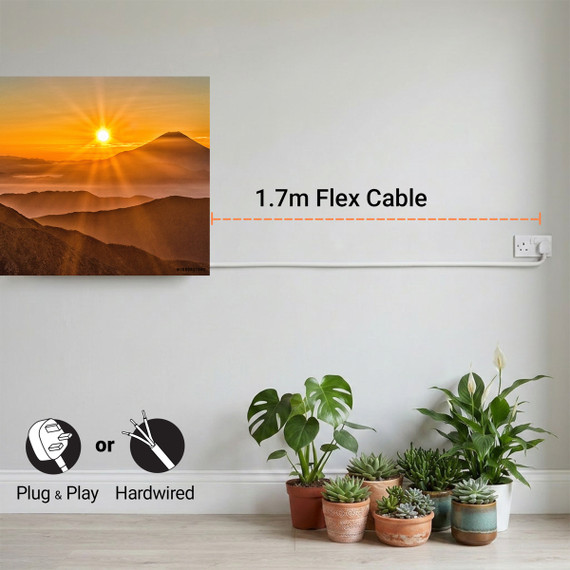 450W Sunset Mountains Picture Prime Infrared Heating Panel 600 x 600 - Electric Wall Panel Heater