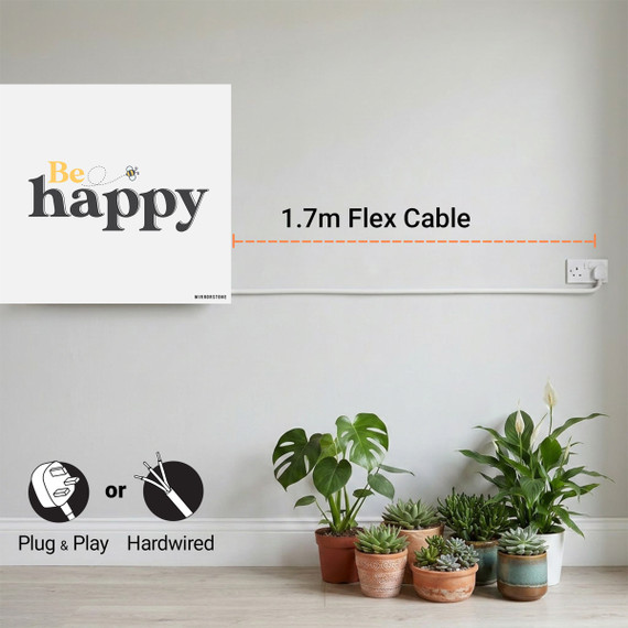 450W Be Happy Picture Prime Infrared Heating Panel 600 x 600 - Electric Wall Panel Heater