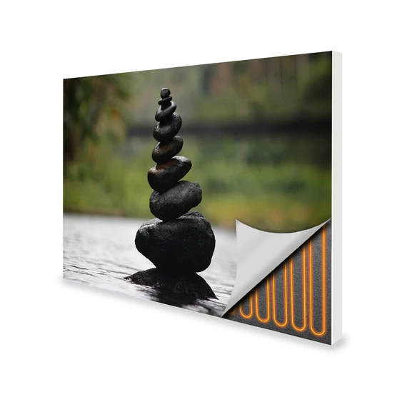 700W Water Pebbles Picture Prime Infrared Heating Panel 900 x 600 - Electric Wall Panel Heater
