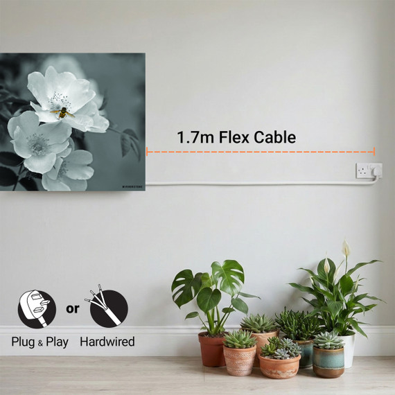 700W Pollination Picture Prime Infrared Heating Panel 900 x 600 - Electric Wall Panel Heater