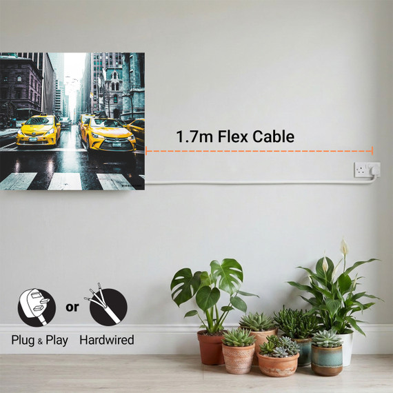 700W New York Taxi Picture Prime Infrared Heating Panel 900 x 600 - Electric Wall Panel Heater
