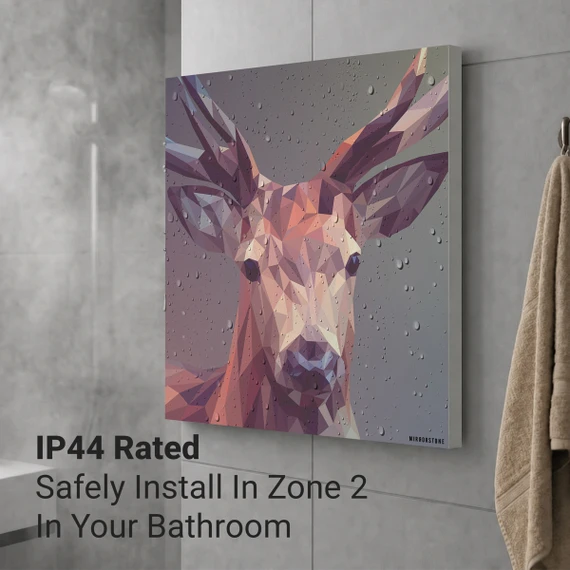 700W A Deer In Pixels Picture Prime Infrared Heating Panel 900 x 600 - Electric Wall Panel Heater