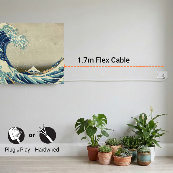 700W Great Wave off Kanagawa Picture Prime Infrared Heating Panel 900 x 600 - Electric Wall Panel Heater