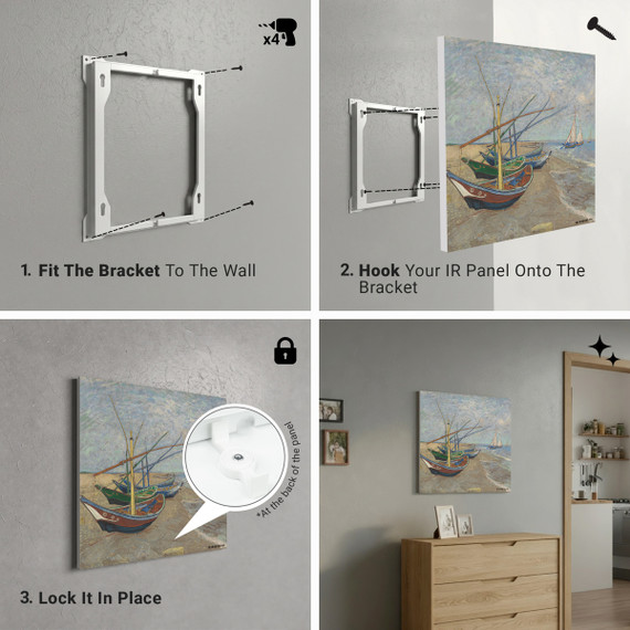 1100W Fishing Boats on the Beach at Saintes Maries Picture Prime Infrared Heating Panel 1100 x 700 - Electric Wall Panel Heater