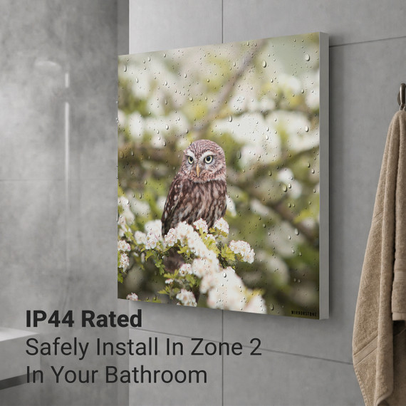 1100W Owl In The Spring Picture Prime Infrared Heating Panel 1100 x 700 - Electric Wall Panel Heater