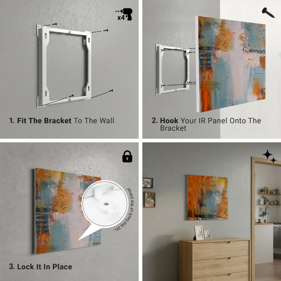 1100W Autumn Lake Paint Picture Prime Infrared Heating Panel 1100 x 700 - Electric Wall Panel Heater