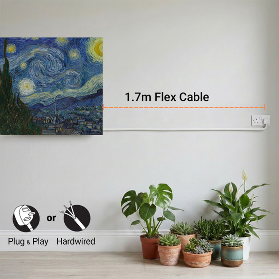 1100W The Starry Night Picture Prime Infrared Heating Panel 1100 x 700 - Electric Wall Panel Heater