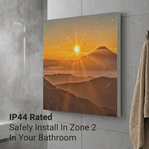 1100W Sunset Mountains Picture Prime Infrared Heating Panel 1100 x 700 - Electric Wall Panel Heater