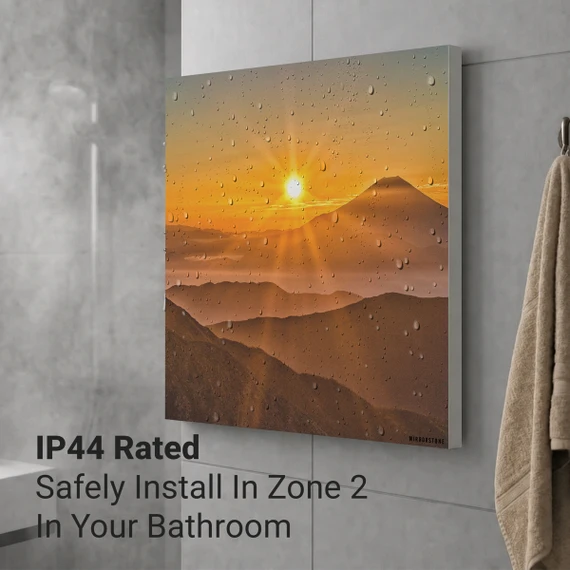 1100W Sunset Mountains Picture Prime Infrared Heating Panel 1100 x 700 - Electric Wall Panel Heater