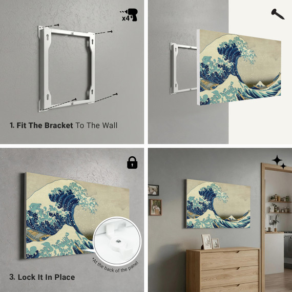 1100W Great Wave off Kanagawa Picture Prime Infrared Heating Panel 1100 x 700 - Electric Wall Panel Heater