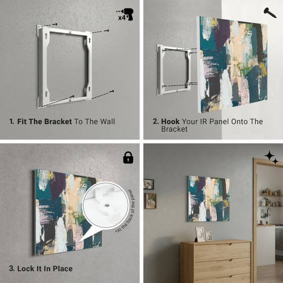 1100W Classic Abstract Picture Prime Infrared Heating Panel 1100 x 700 - Electric Wall Panel Heater