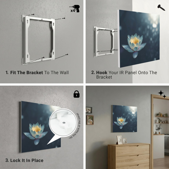 1100W Pond Lilly Picture Prime Infrared Heating Panel 1100 x 700 - Electric Wall Panel Heater