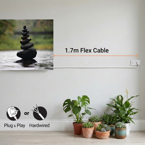 1100W Water Pebbles Picture Prime Infrared Heating Panel 1100 x 700 - Electric Wall Panel Heater