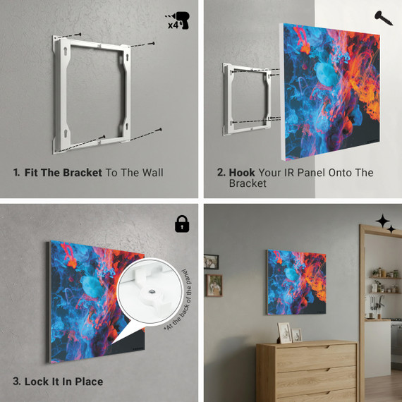 1100W Dancing Smoke Picture Prime Infrared Heating Panel 1100 x 700 - Electric Wall Panel Heater