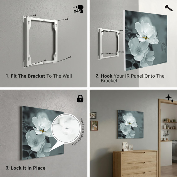 1100W Pollination Picture Prime Infrared Heating Panel 1100 x 700 - Electric Wall Panel Heater