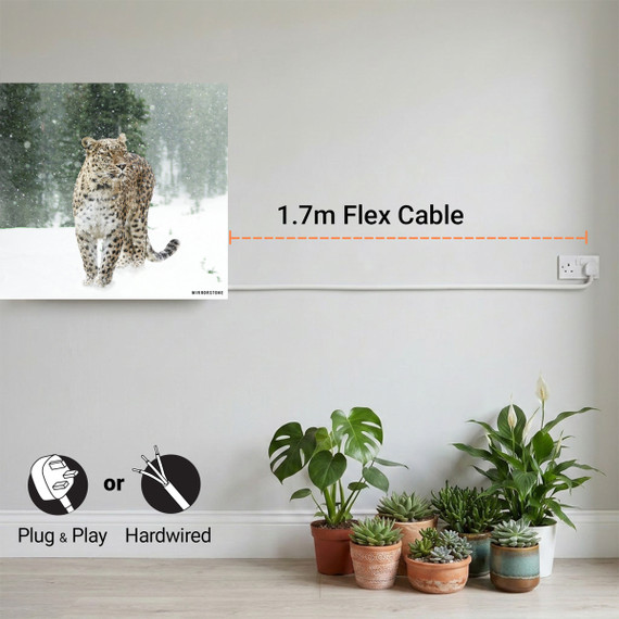 1100W Persian Leopard Picture Prime Infrared Heating Panel 1100 x 700 - Electric Wall Panel Heater