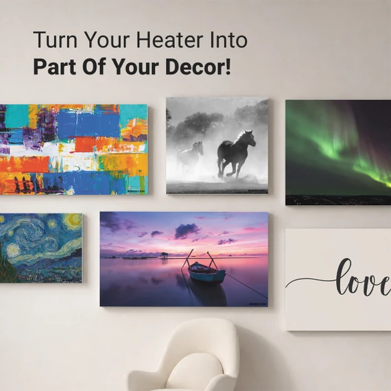 1100W Abstract Paint Picture Prime Infrared Heating Panel 1100 x 700 - Electric Wall Panel Heater