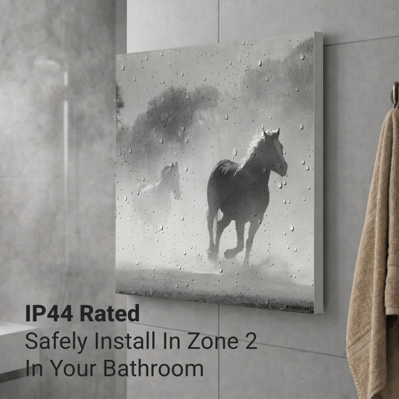 1100W Galloping Stallions Picture Prime Infrared Heating Panel 1100 x 700 - Electric Wall Panel Heater