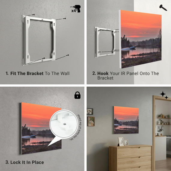 1100W Bayou Cruise Picture Prime Infrared Heating Panel 1100 x 700 - Electric Wall Panel Heater