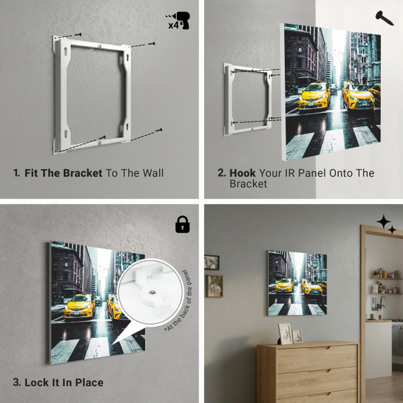 1100W New York Taxi Picture Prime Infrared Heating Panel 1100 x 700 - Electric Wall Panel Heater