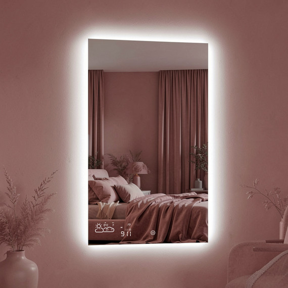 260W LED Backlit Vertical Mirrored Wi-Fi Infrared Heating Panel - Electric Panel Heater