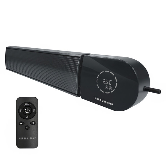 GRADE A - 3KW Ionis Remote Wi-Fi Black Infrared Bar Heater