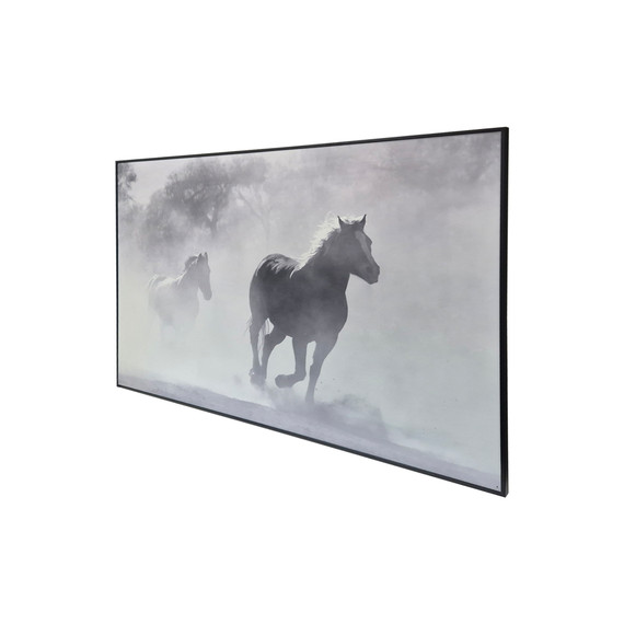 GRADE A - 900W Galloping Stallions Nexus Infrared Heating Panel Black Frame 795 x 1195 - Electric Panel Heater