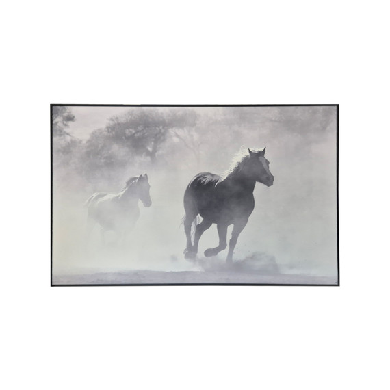 GRADE A - 900W Galloping Stallions Nexus Infrared Heating Panel Black Frame 795 x 1195 - Electric Panel Heater