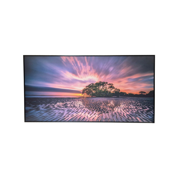 GRADE B - 700W Washing Landscape NXT Gen Infrared Heating Panel Black Frame 595 x 1195 - Electric Panel Heater