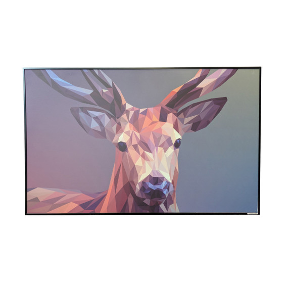 GRADE B - 580W Deer in pixels NXT GEN Infrared Heating Panel Black Frame 595 x 995 - Electric Panel Heater