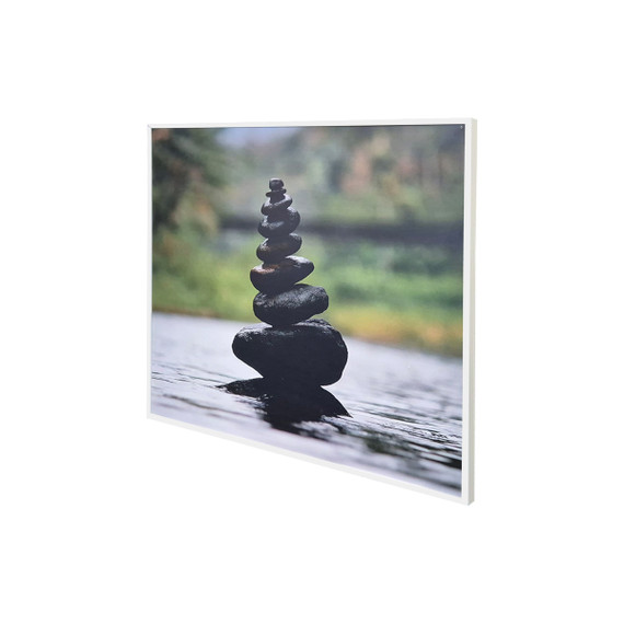 GRADE B - 350W Water pebbles Classic Infrared Heating Panel - Electric Panel Heater White Frame