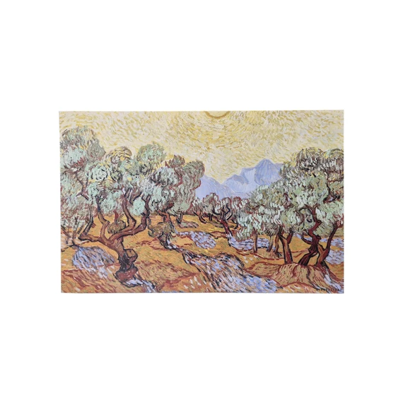 GRADE A - 700W Olive Trees with Yellow Sky and Sun Picture Prime Infrared Heating Panel With Remote 900 x 600 - Electric Wall Panel Heater