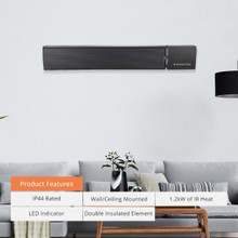 GRADE A - 1.8KW Zenos White Infrared Bar Heater Non Remote