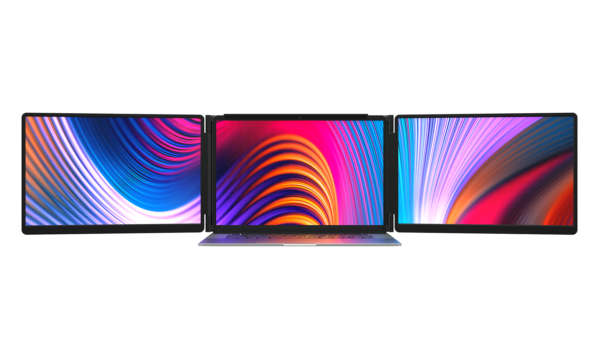 Monduo Pro Duo 16-inch screens displaying vibrant, high-resolution graphics