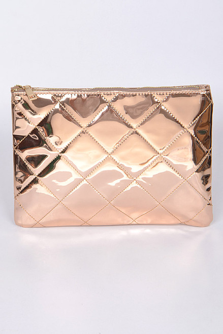 ROSE GOLD QUILT CLUTCH