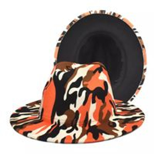 Orange Camo Fedora 