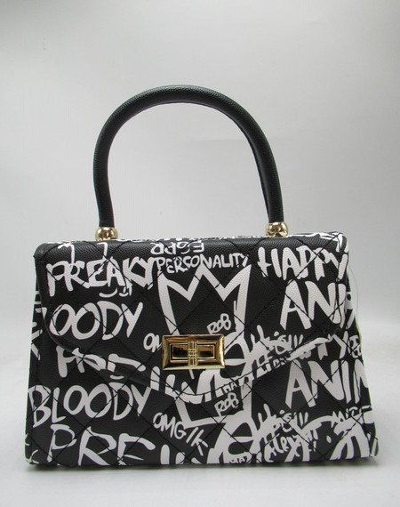 Top Handle Graffiti Purse Pink