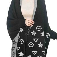 Gorge Shawl Poncho Black Grey